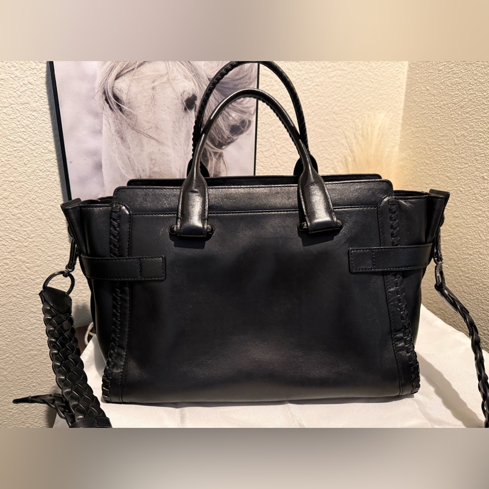 Black Swagger Glove Tanned Whipstich Braided crossbody strap. - Picture 2 of 10